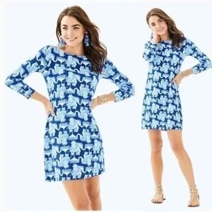 Lilly Pulitzer Sophie Blue Joy Ride Elephant Print Dress XS 17412 YY12
